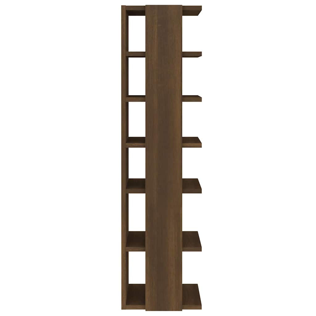 Barna tölgy színű szerelt fa cipőtartó 27,5 x 27 x 102 cm 4