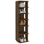 2 db barna tölgy színű szerelt fa cipőtartó 27,5 x 27 x 102 cm 6