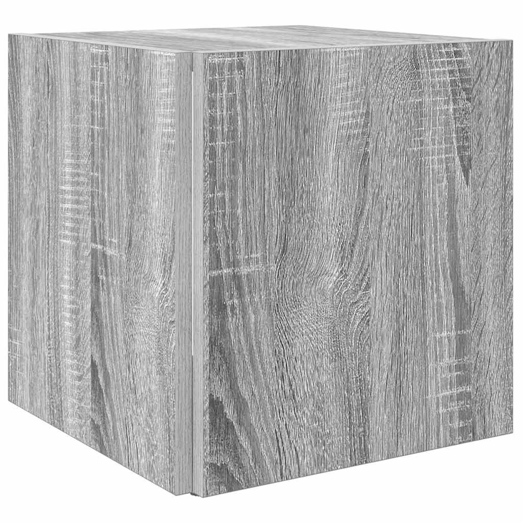Szürke sonoma színű szerelt fa kisasztal 33x33x34,5 cm 5
