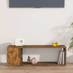 Füstös tölgy színű szerelt fa fali TV-szekrény 100 x 24 x 32 cm 3