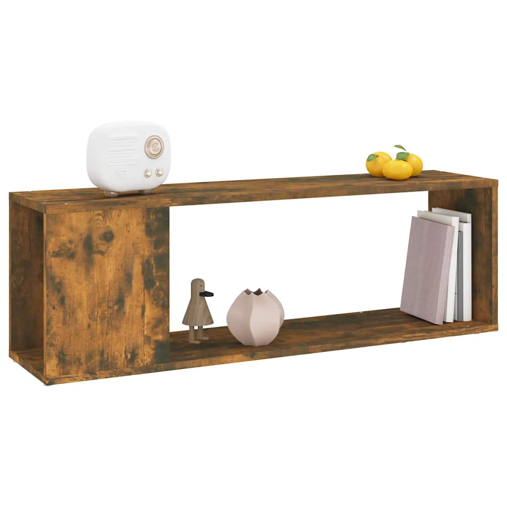 Füstös tölgy színű szerelt fa fali TV-szekrény 100 x 24 x 32 cm 4
