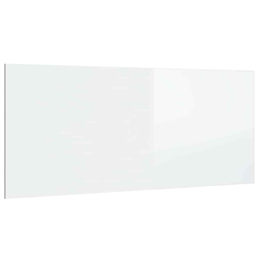 Magasfényű fehér szerelt fa ágyfejtámla 200 x 1,5 x 80 cm 2