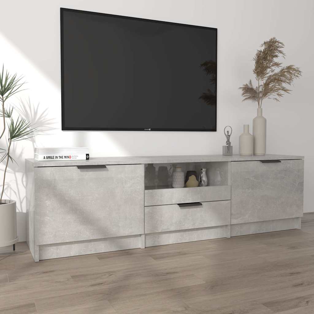 Betonszürke szerelt fa TV-szekrény 140x35x40 cm 3
