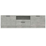 Betonszürke szerelt fa TV-szekrény 140x35x40 cm 4
