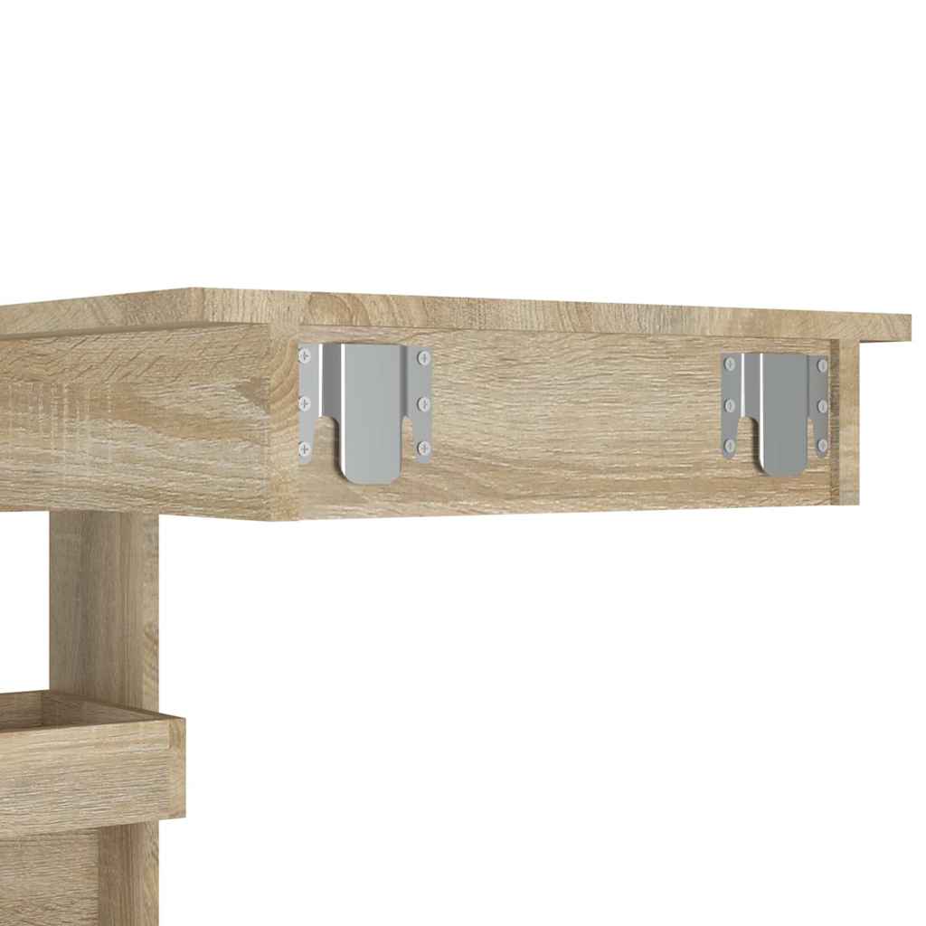 Sonoma tölgy színű fatermék fali bárasztal 102 x 45 x 103,5 cm 8