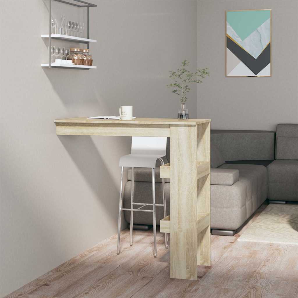 Sonoma tölgy színű fatermék fali bárasztal 102 x 45 x 103,5 cm