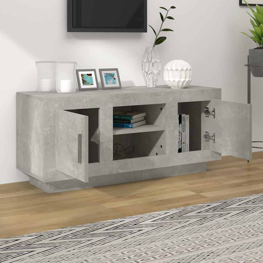 Betonszürke szerelt fa TV-szekrény 102x35x45 cm 3