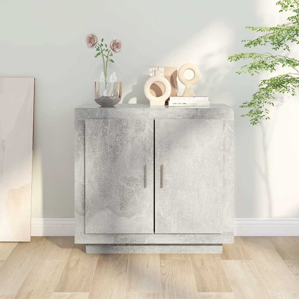 Betonszürke szerelt fa tálalóasztal 80 x 40 x 75 cm 7