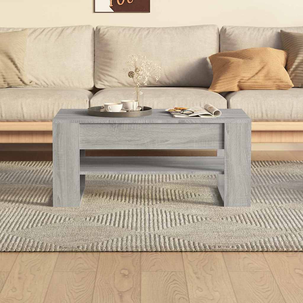 Szürke sonoma színű szerelt fa dohányzóasztal 102 x 55 x 45 cm 5