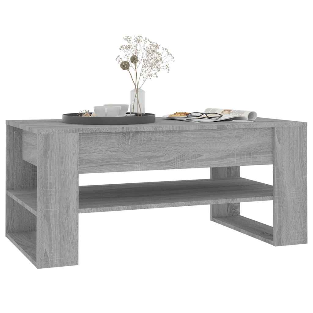 Szürke sonoma színű szerelt fa dohányzóasztal 102 x 55 x 45 cm 6