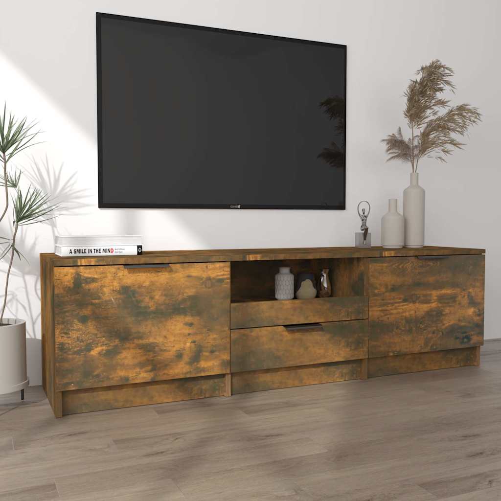 Füstös tölgy színű szerelt fa TV-szekrény 140 x 35 x 40 cm 3