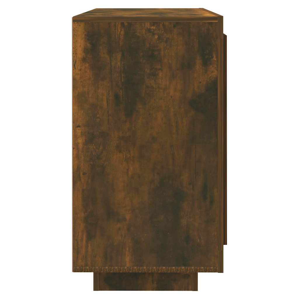 Füstös tölgyszínű szerelt fa tálalószekrény 80 x 40 x 75 cm 7