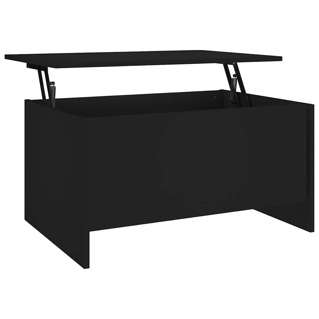 Fekete szerelt fa dohányzóasztal 80 x 55,5 x 41,5 cm 2