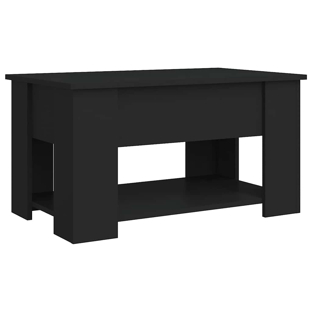 Fekete szerelt fa dohányzóasztal 79 x 49 x 41 cm 4