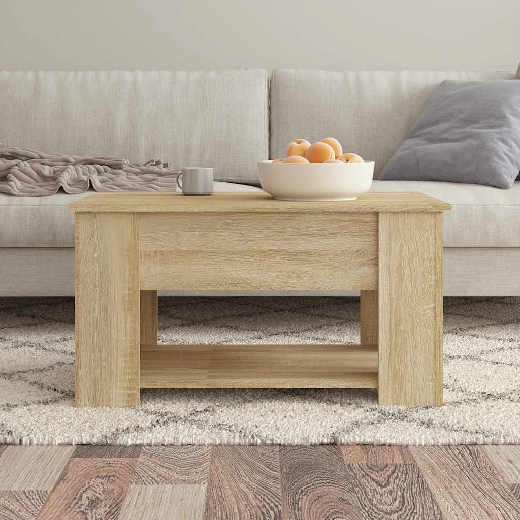 Sonoma tölgy színű szerelt fa dohányzóasztal 79x49x41 cm 3
