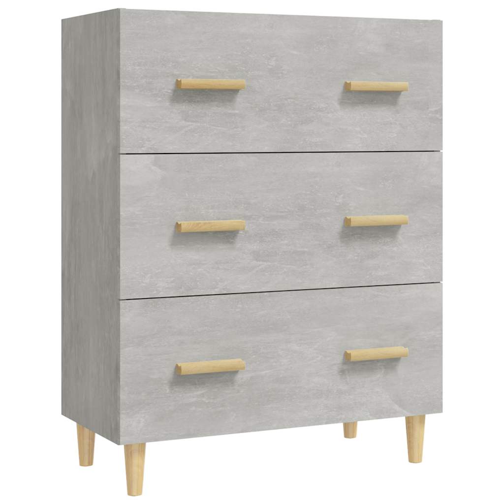 Betonszürke szerelt fa tálalószekrény 70 x 34 x 90 cm 2