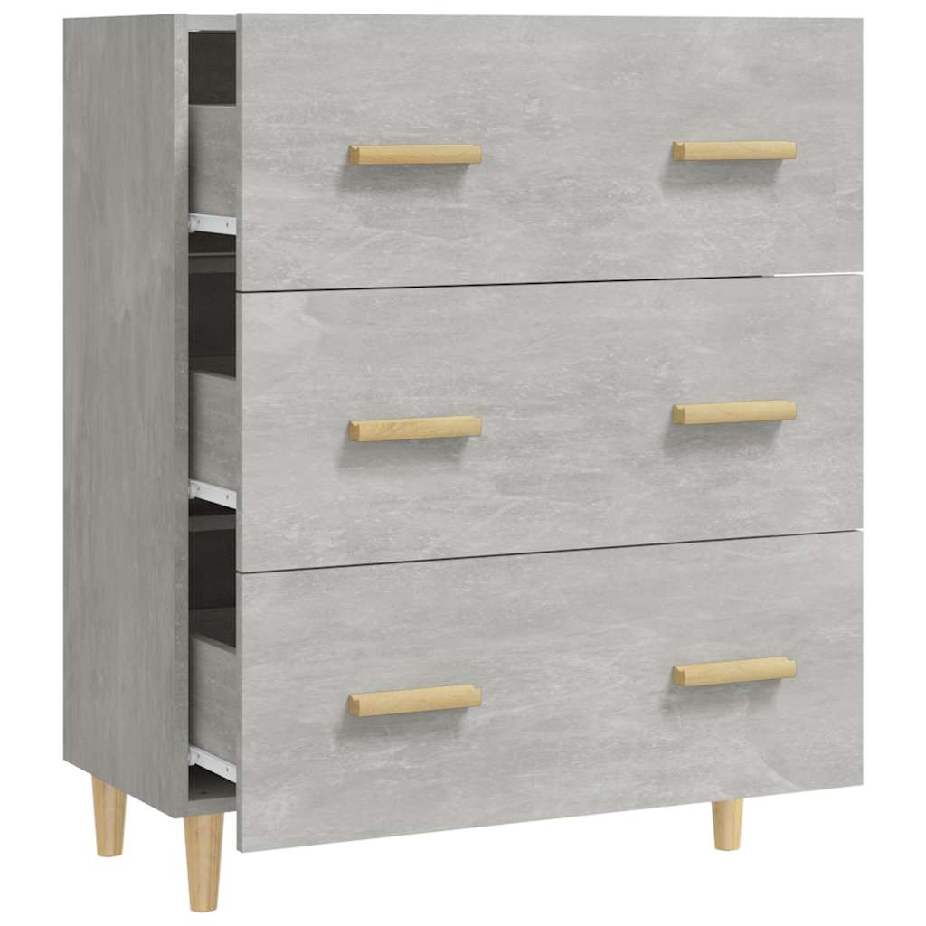 Betonszürke szerelt fa tálalószekrény 70 x 34 x 90 cm 5