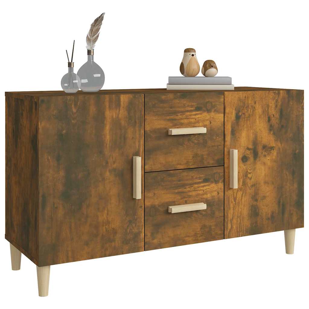 Füstös tölgy színű szerelt fa tálalószekrény 100 x 36 x 90 cm 6