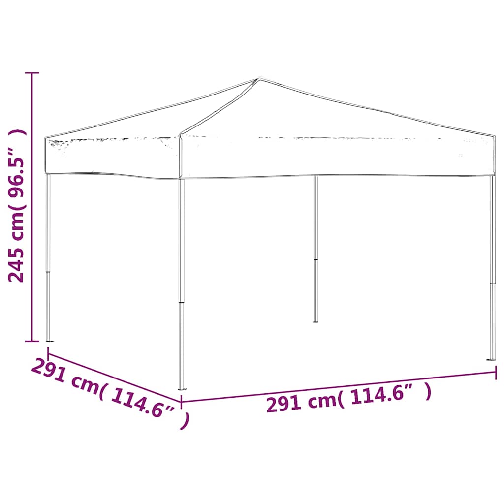 Krémszínű összecsukható partisátor 3 x 3 m 8