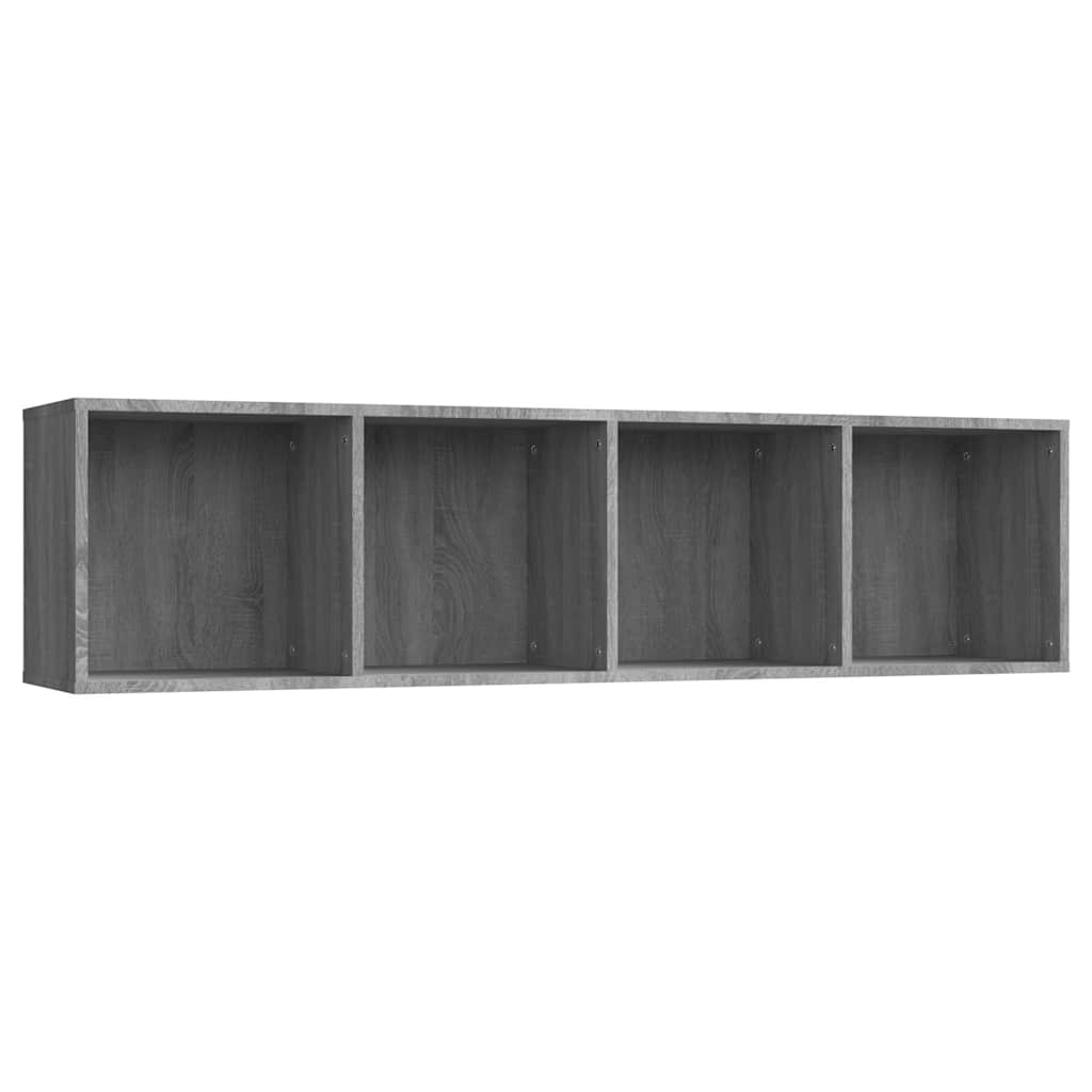 Szürke sonoma színű szerelt fa könyv-/TV-szekrény 143x30x36 cm 2