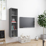 Szürke sonoma színű szerelt fa könyv-/TV-szekrény 143x30x36 cm 3
