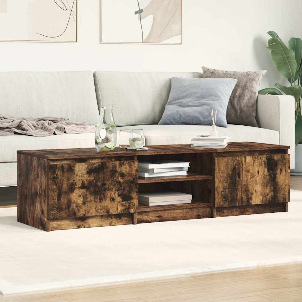 Füstös tölgy színű szerelt fa TV-szekrény 140 x 40 x 35,5 cm 3