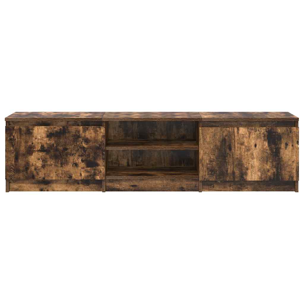 Füstös tölgy színű szerelt fa TV-szekrény 140 x 40 x 35,5 cm 5