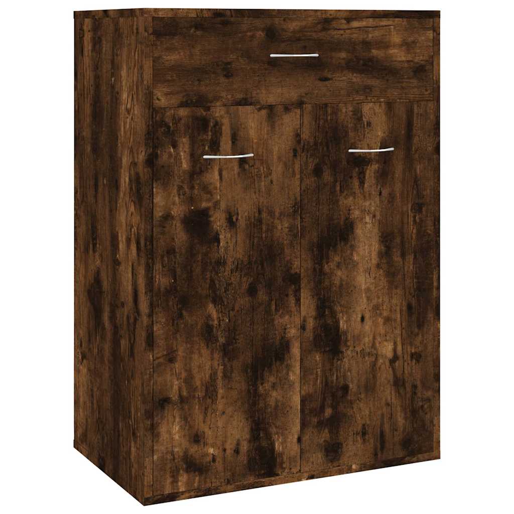 Füstös tölgy színű szerelt fa cipősszekrény 60 x 35 x 84 cm 2
