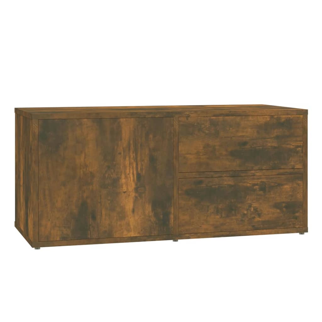 Füstös tölgy színű szerelt fa TV-szekrény 80 x 34 x 36 cm 2