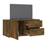 Füstös tölgy színű szerelt fa TV-szekrény 80 x 34 x 36 cm 5