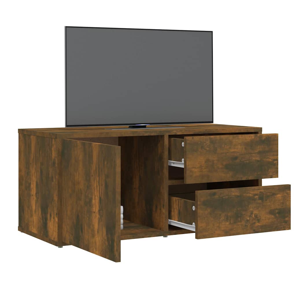 Füstös tölgy színű szerelt fa TV-szekrény 80 x 34 x 36 cm 5