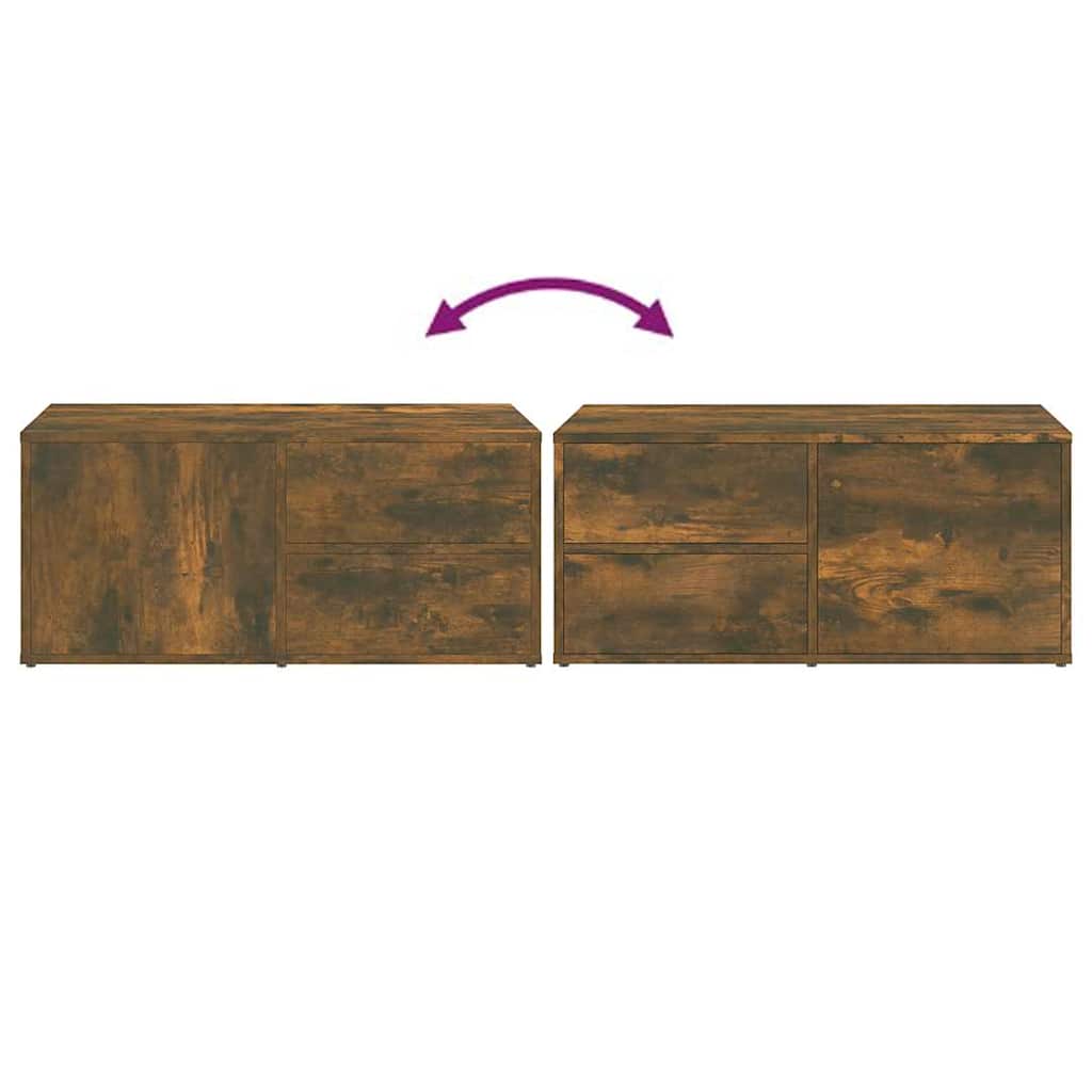 Füstös tölgy színű szerelt fa TV-szekrény 80 x 34 x 36 cm 9