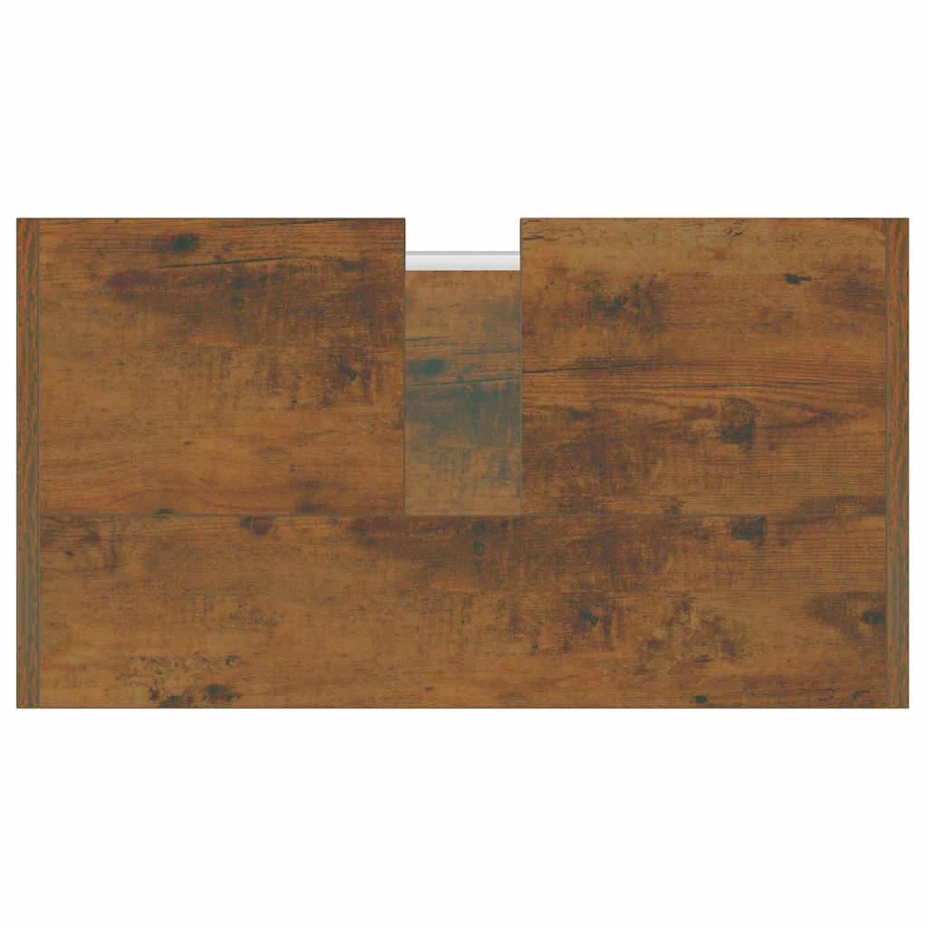Füstös tölgy színű szerelt fa fürdőszobaszekrény 60x33x60 cm 8