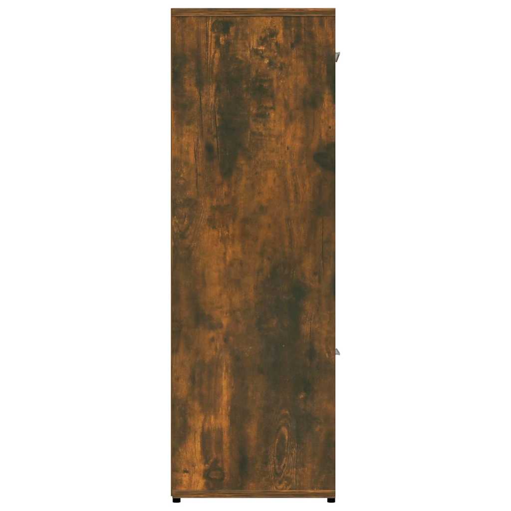 Füstös tölgyszínű szerelt fa könyvszekrény 90 x 30 x 90 cm 7