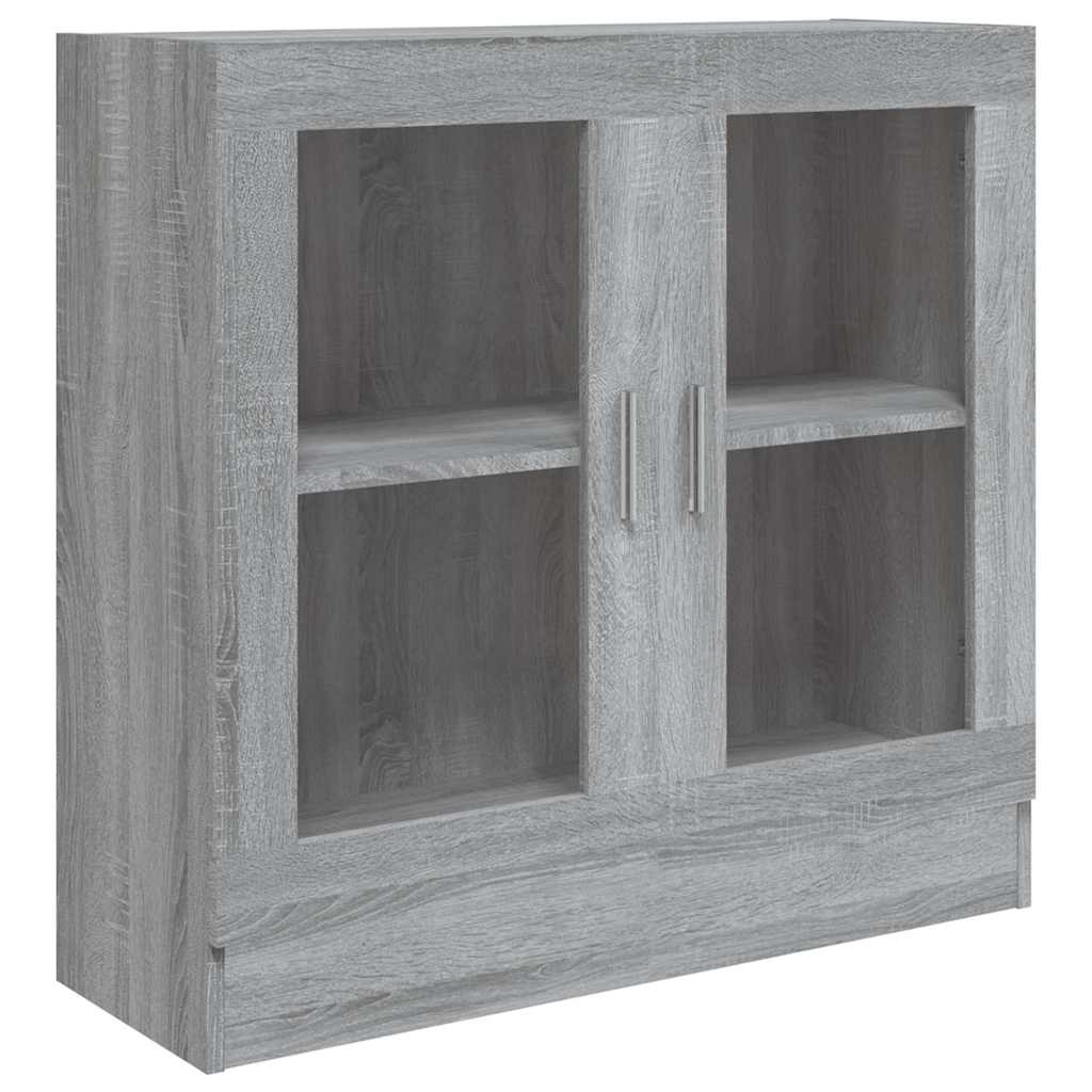 Szürke sonoma színű szerelt fa vitrinszekrény 82,5x30,5x80 cm 2