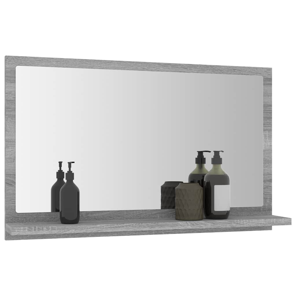 Szürke sonoma színű szerelt fa fürdőszobatükör 60x10,5x37 cm 6
