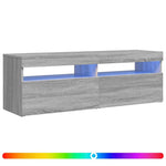 Szürke sonoma színű TV-szekrény LED-lámpákkal 120 x 35 x 40 cm 2
