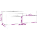 Szürke sonoma színű TV-szekrény LED-lámpákkal 120 x 35 x 40 cm 15