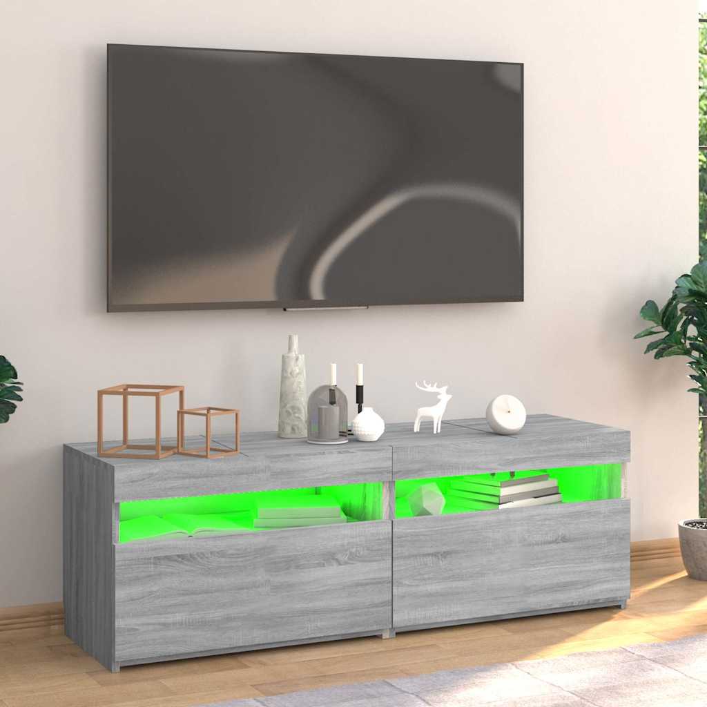 Szürke sonoma színű TV-szekrény LED-lámpákkal 120 x 35 x 40 cm 10