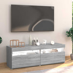 Szürke sonoma színű TV-szekrény LED-lámpákkal 120 x 35 x 40 cm