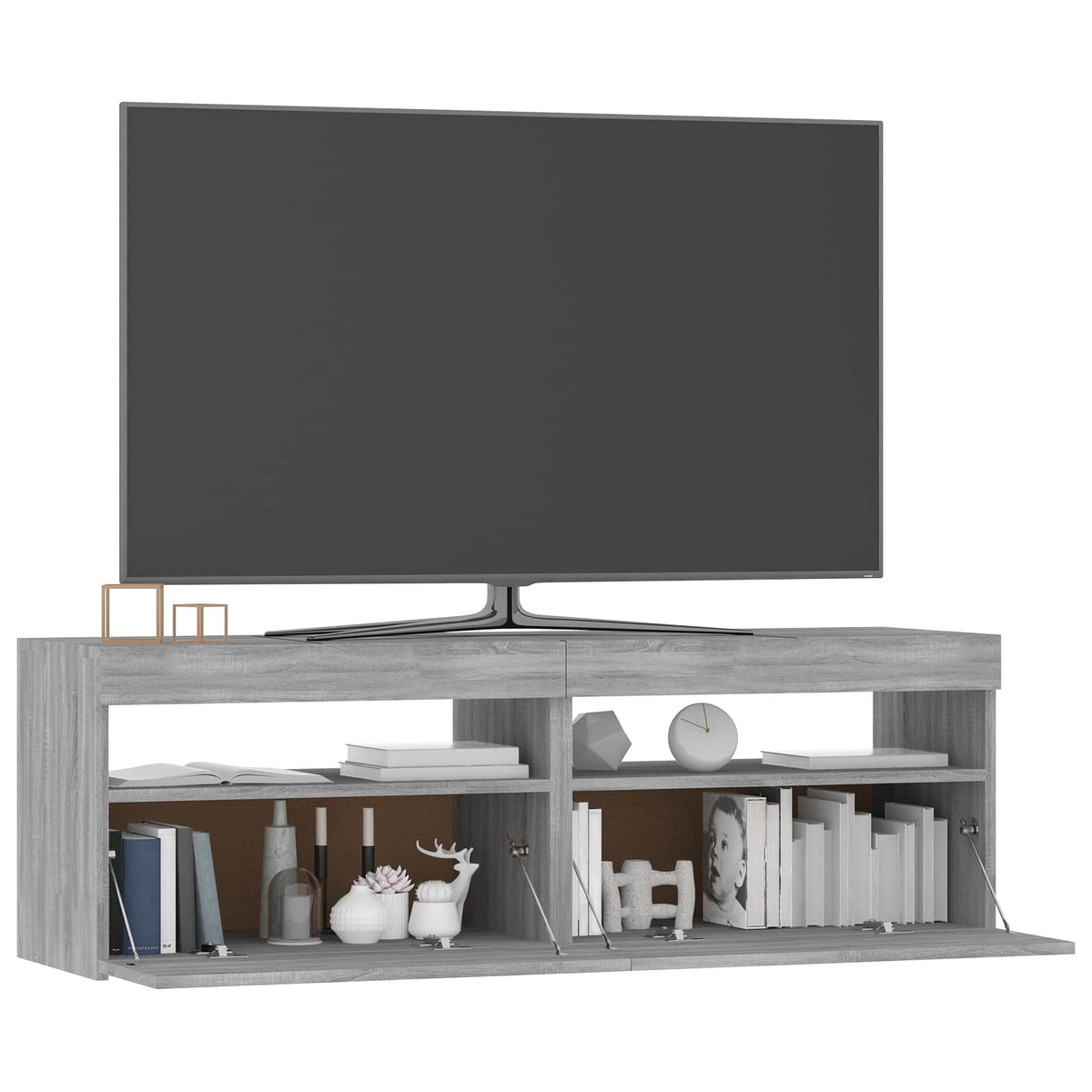 Szürke sonoma színű TV-szekrény LED-lámpákkal 120 x 35 x 40 cm 3