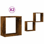 2 db füstös tölgy színű fali kockapolc 30 x 15 x 30 cm 2