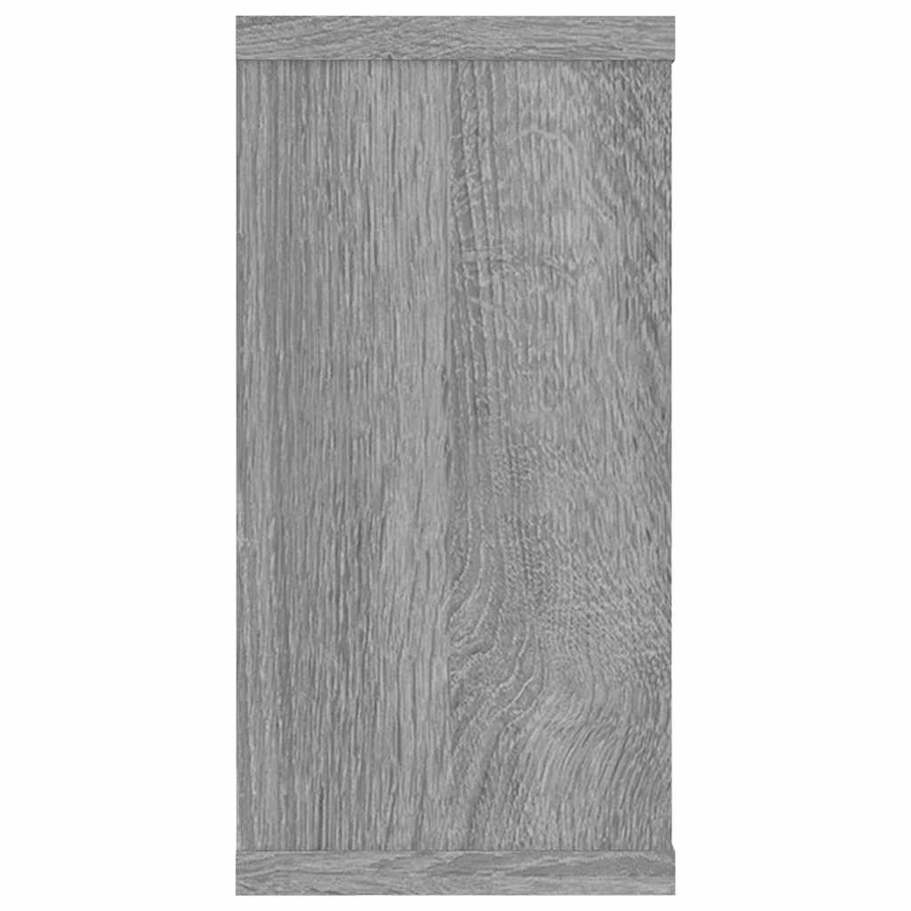 4 db szürke sonoma színű szerelt fa fali kockapolc 100x15x30 cm 7