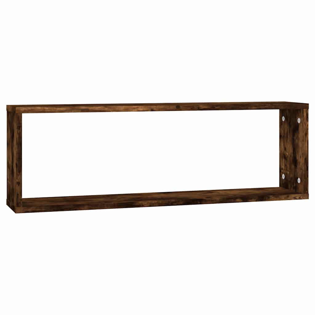 4 db füstös tölgy színű szerelt fa fali kockapolc 80x15x26,5 cm 5