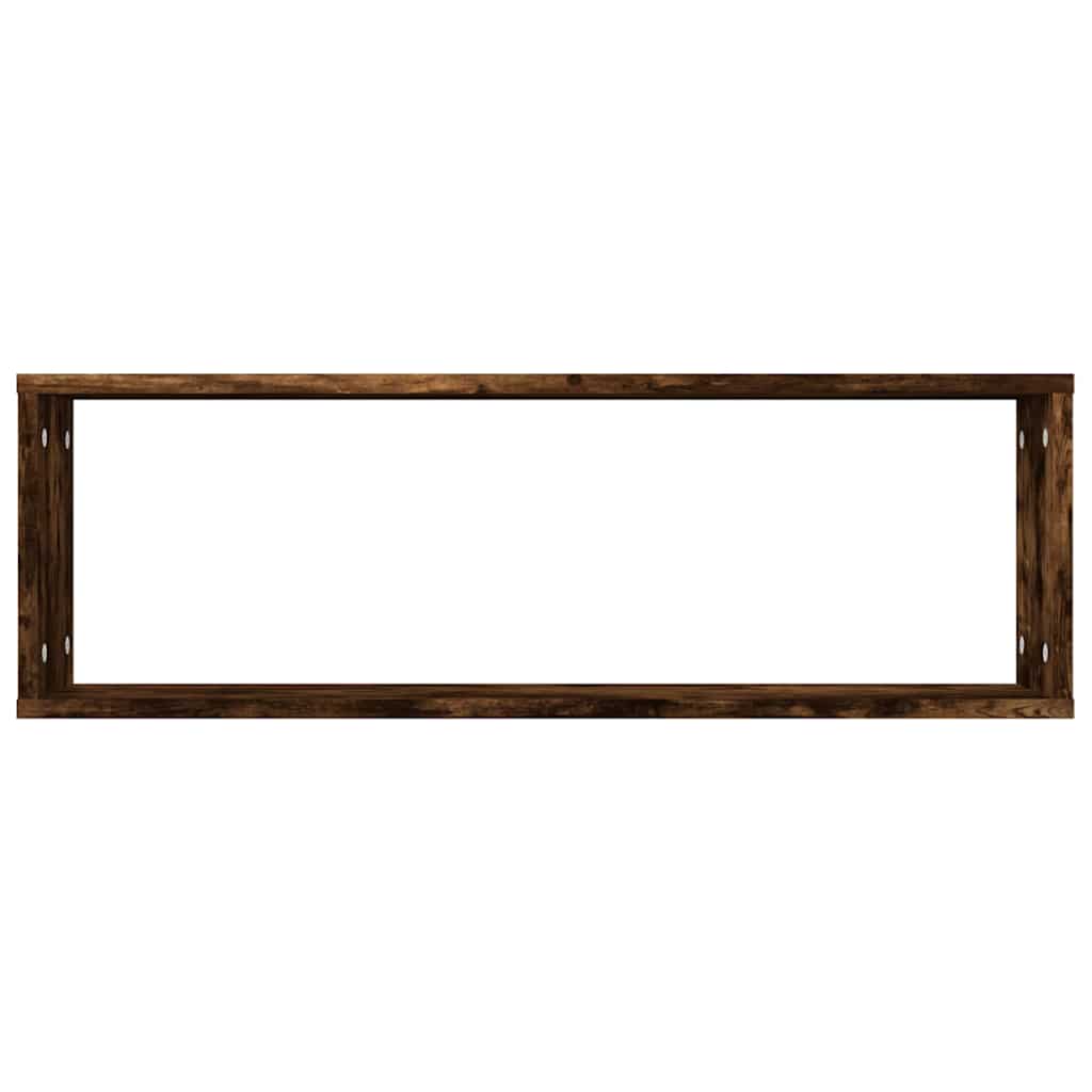 4 db füstös tölgy színű szerelt fa fali kockapolc 80x15x26,5 cm 6