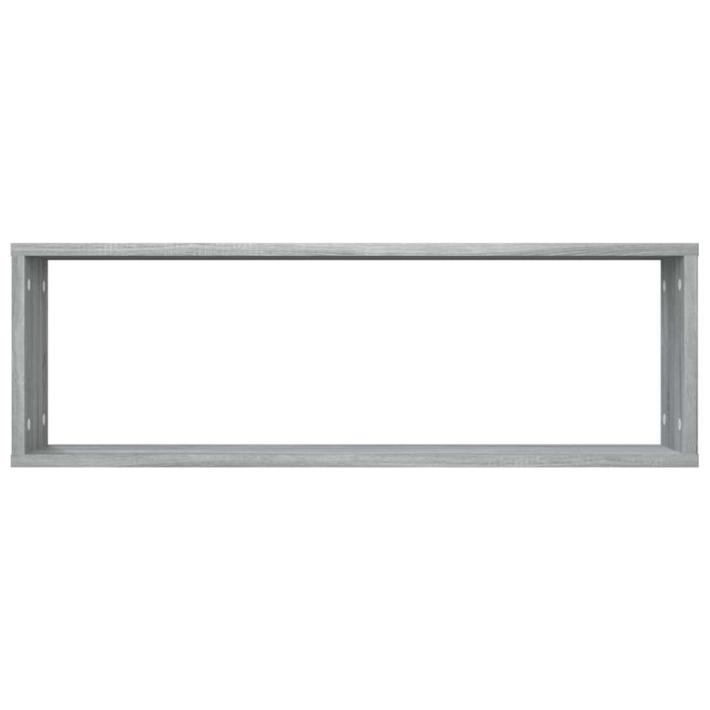 4 db szürke sonoma színű szerelt fa fali kockapolc 80x15x26,5cm 6