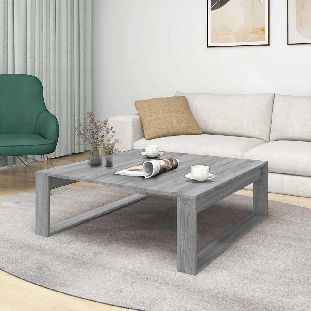 Szürke sonoma színű szerelt fa dohányzóasztal 100 x 100 x 35 cm 3