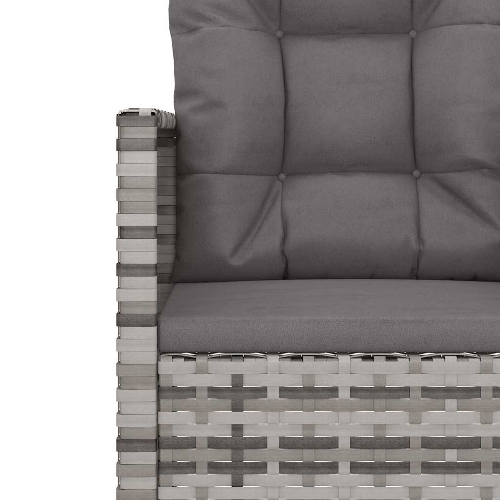 3 részes szürke polyrattan kültéri ülőgarnitúra párnákkal 5