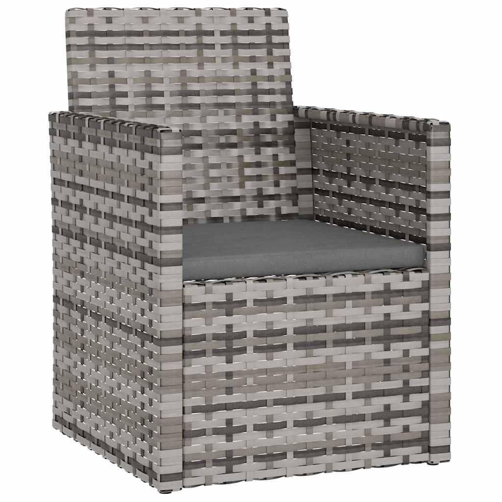 4 részes szürke polyrattan kültéri ülőgarnitúra párnákkal 3