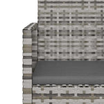 4 részes szürke polyrattan kültéri ülőgarnitúra párnákkal 6